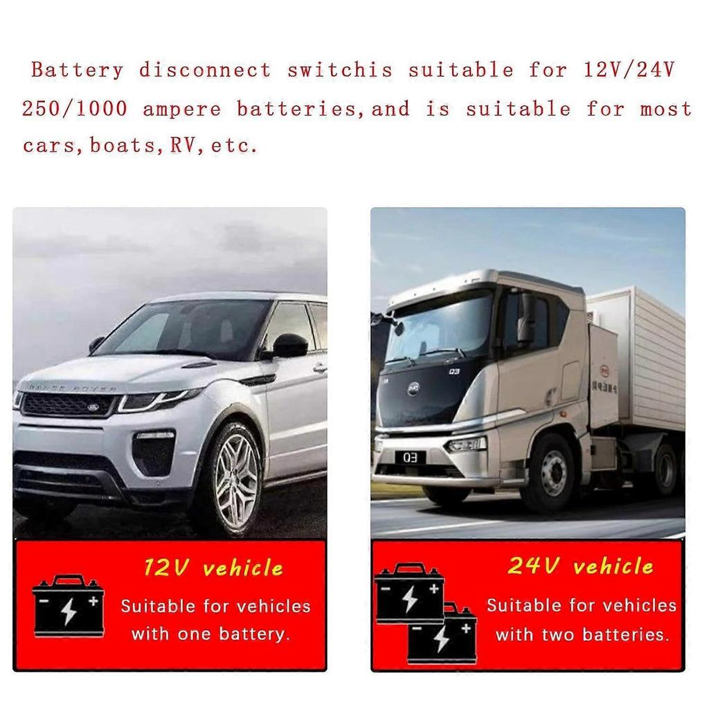Battery Disconnect Switch,for 12V / 24V 250/1000 Amps,Lsolator Power Cutoff