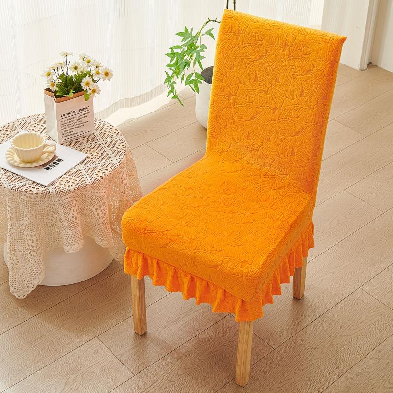2025 Jacquard Stretch Skirted Chair Cover All-Season Universal Home Dining Chair Cover
