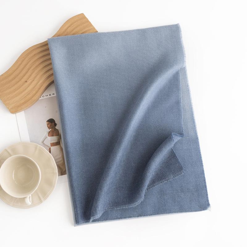Winter Gradient Solid Color Printed Scarf Commuting Warm Neck Scarf Simple Versatile Cold Protection Shawl Light Luxury Style