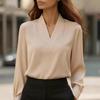 Neues V-Ausschnitt Langarm Temperament Slim Professionelles Hemd High-End Hemd für Damen
