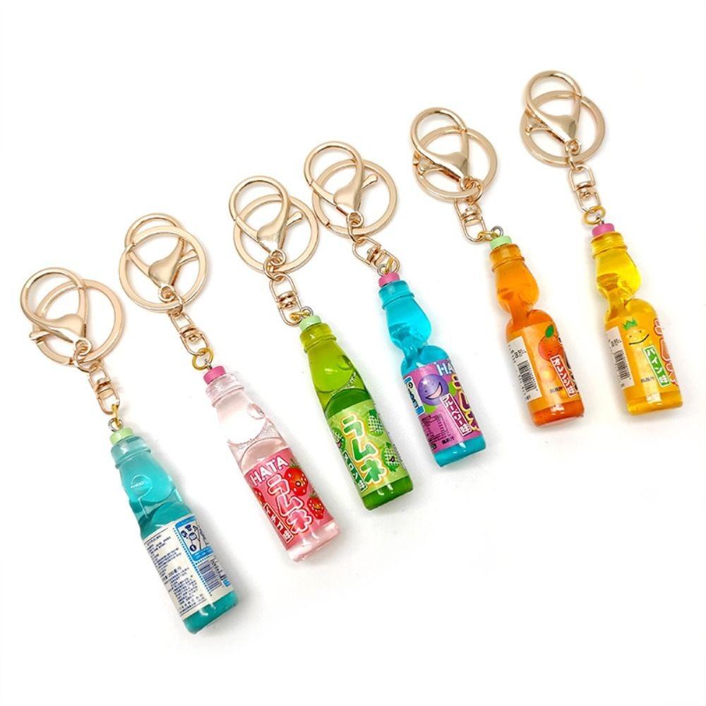 Japanese Marbles Bobble Soda Key Chain Miniature Soda Drink Charm Bag Accessories
