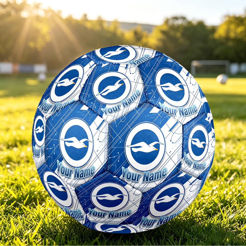 Personalized Size 5 Football Brighton & Hove Albion Football Pattern Outdoor Game Sports Ball Gift