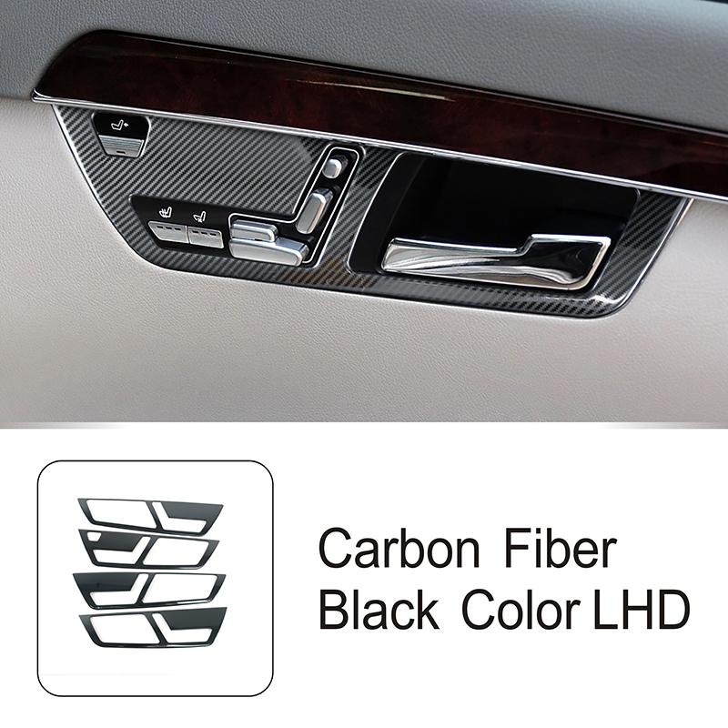 For Mercedes Benz S Class 2008-2013 Car Inner Door Wrist Handle Bowl Frame Decoration Cover Sticker Trims Interior Accessories