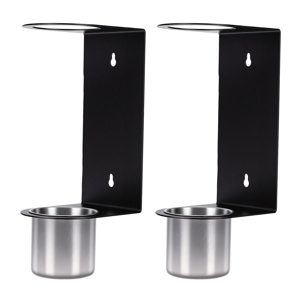 2 Pack Oil Funnel Holders with Removable Catch Cups, Wall Mount Funnel Racks for Garage Workshop