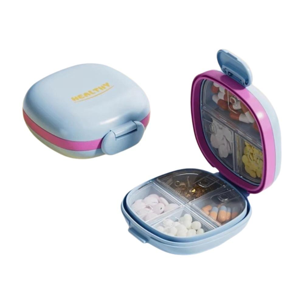 Moisture-Proof Portable Pill Box 7 Compartment Dustproof Medicine Organizer Food Grade Compact Travel Pill Dispenser