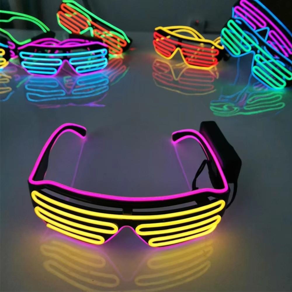 Cool LED Glowing Glasses Double Colors Fluorescent Glasses Neon Glasses Halloween Costumes