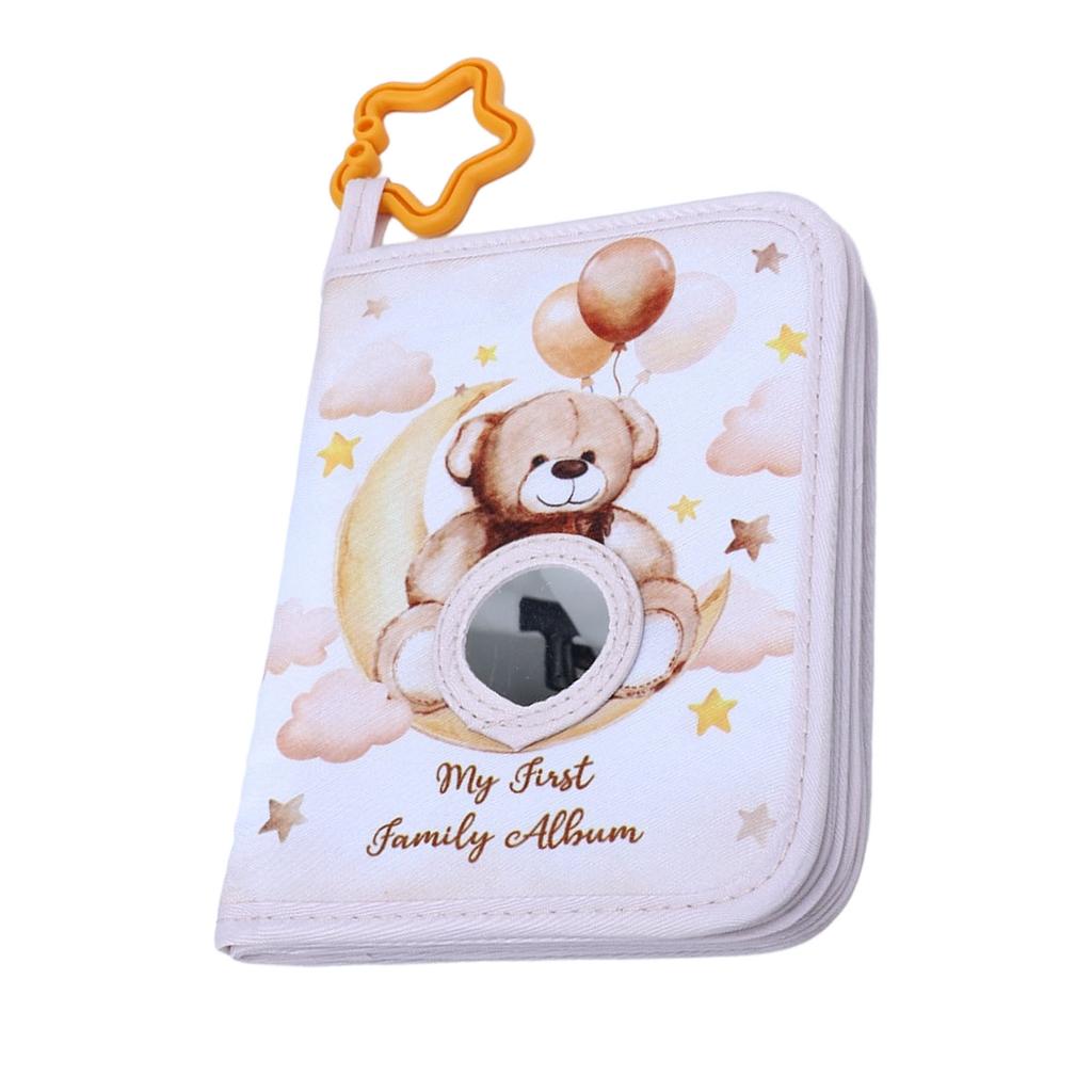 My First Family Album Soft Photo Cloth Book for Newborn Toddlers Hold 17 Photos Brown Bear Family Album Picture Book
