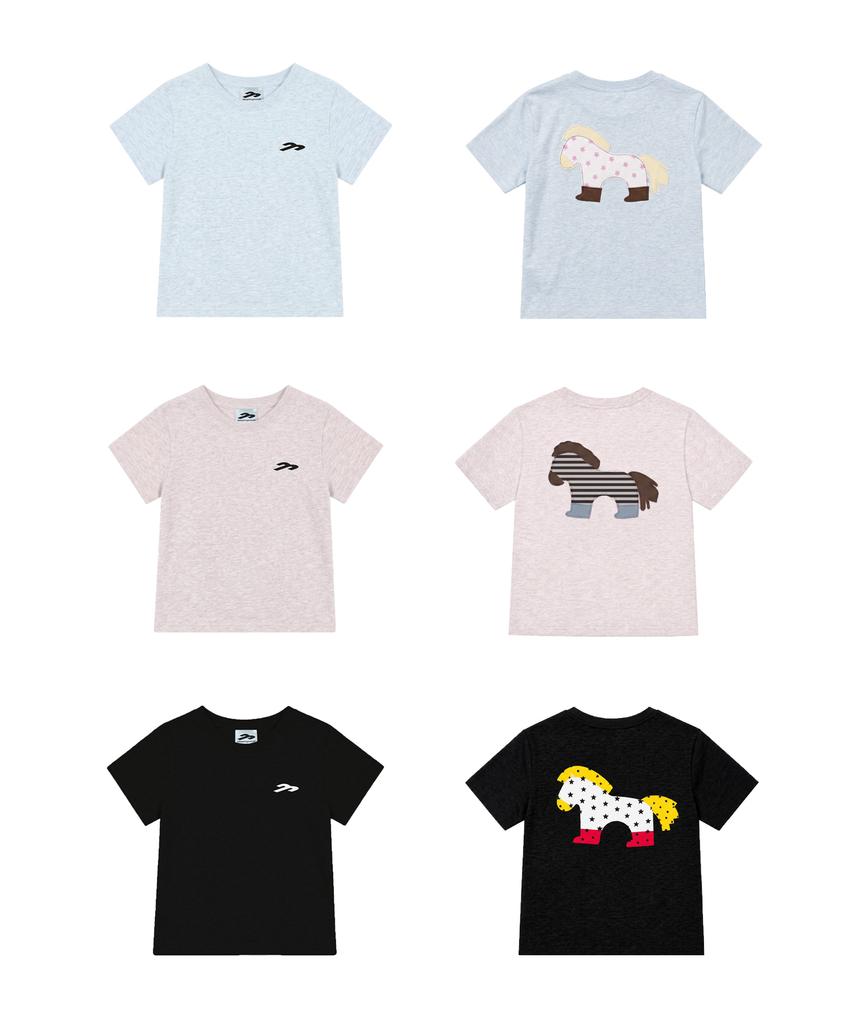 Tansanmageunesyum Pony Applique T-Shirt (Sky Blue)