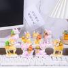 Deer and Wanxi's "All the Way Blooming" Deer Figurine, Exquisite Resin Figurine, Desktop Decoration, Workstation Car Figurine