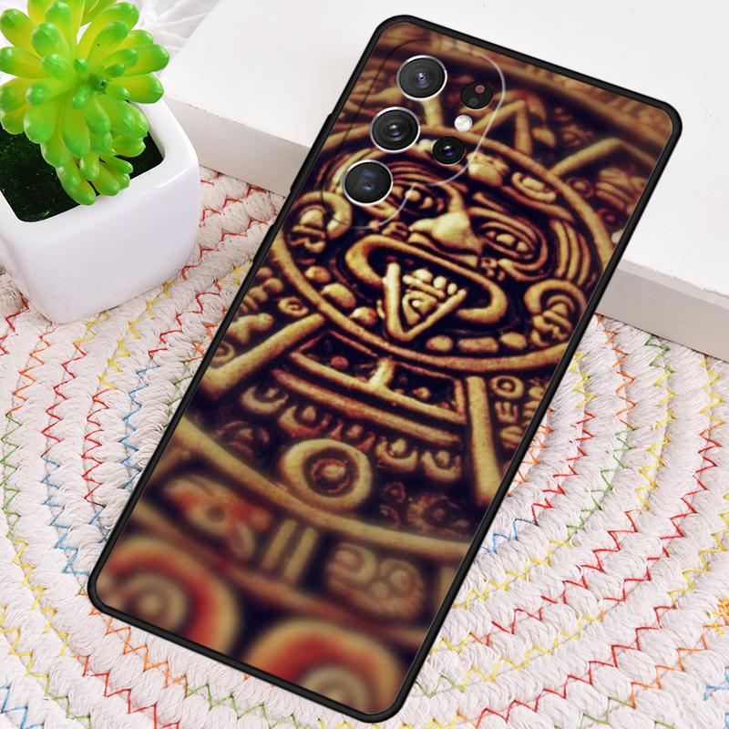 Mayan Calendar Wood Pattern Silicone Phone Case For Samsung Galaxy note 10 pro S26 S25 S24 S23 S22 S21 Plus S25Ultra Capa Cover