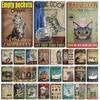 Cute Maine Coon Cat Posters Metal Tin Sign Wall Sign Plaque for Bathroom Coffee Farmhouse Home Kitchen Bedroom Wall Decoration