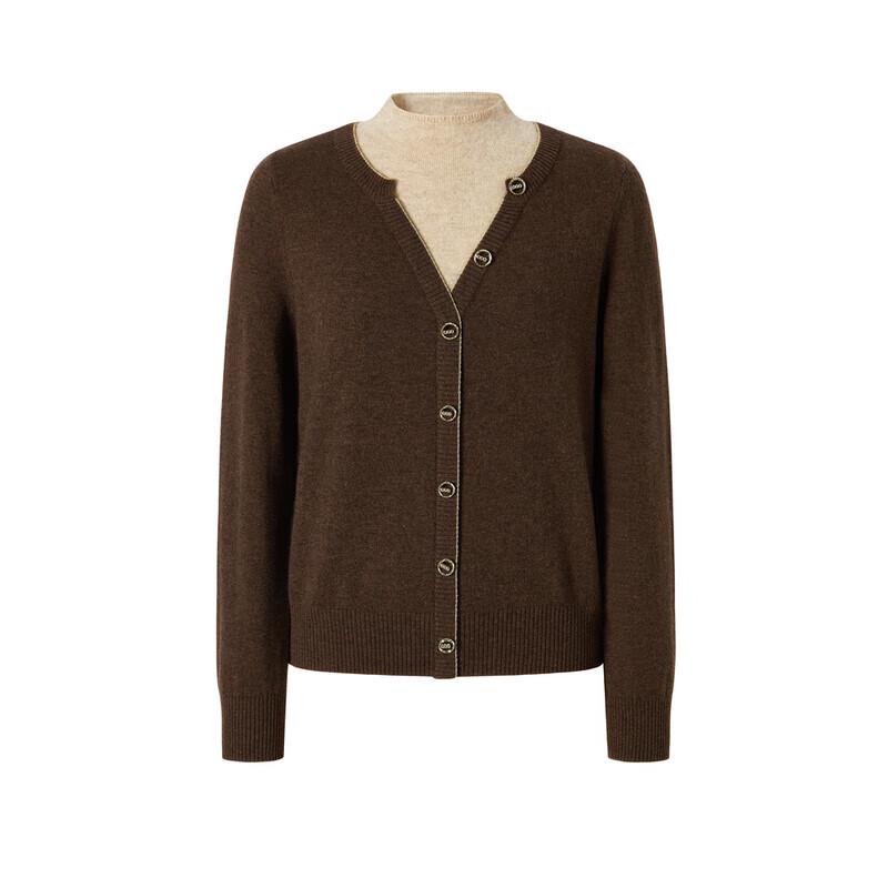 Jiu Zi Anna Cou Women's Elegant Semi-High Neck Yak Wool Pullover Sweater