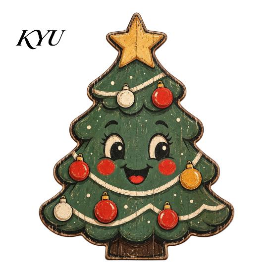 Wooden Table Decor Christmas Decorations, Santa Claus Snowman Reindeer Desktop Ornaments, Indoor Holiday Displays Distressed Tiered Tray for