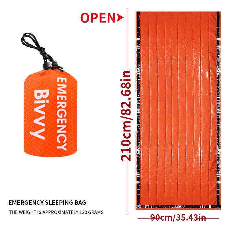 Portable Outdoor Survival Sleeping Bag and First Aid Blanket for Camping and Hiking