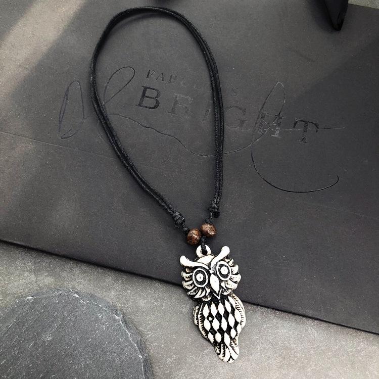Original retro tribal men and women couple necklace trendy personality eagle ivory horn domineering pendant versatile accessories