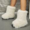 2025 Autumn New Ladies Boots Long Plush Midsole Anti Slip Shoe Fashion Hairy Snow Boot Casual Comfortable Women's Shoes Botas