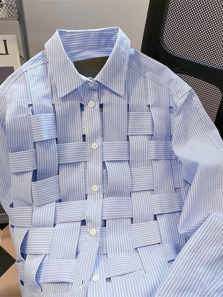 Men's Long-Sleeved Trendy Striped Shirt - Spring 2023 Collection