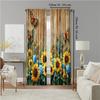 2 Pcs, Versatile Polyester Transparent Curtains for Home Decoration Rustic Sunflower for Use In Bedrooms and Living Rooms