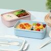 Wheat Straw Lunch Box Set - Microwave Safe & Sealed for Students and Office Workers