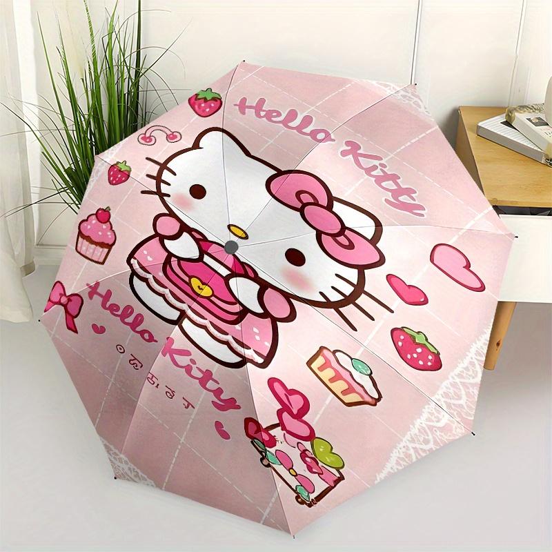 

Hello Kitty, Cute Automatic opening and closing folding umbrella with 8-rib frame and compact travel design, perfect for all occasions | Sty