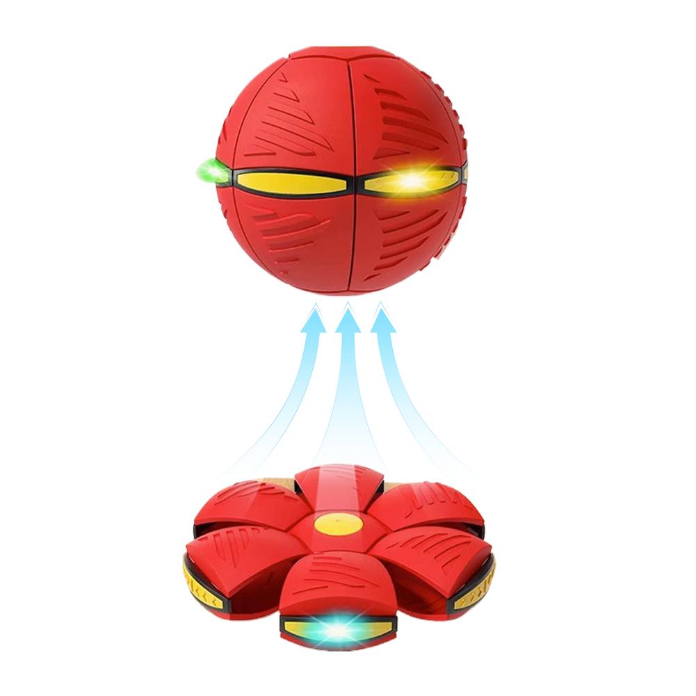 Deformable Flying Disc Ball Led Pet Toy Interactive Elastic Jumping Sphere Toy For Dogs Outdoor Training Exercise Fetch Play