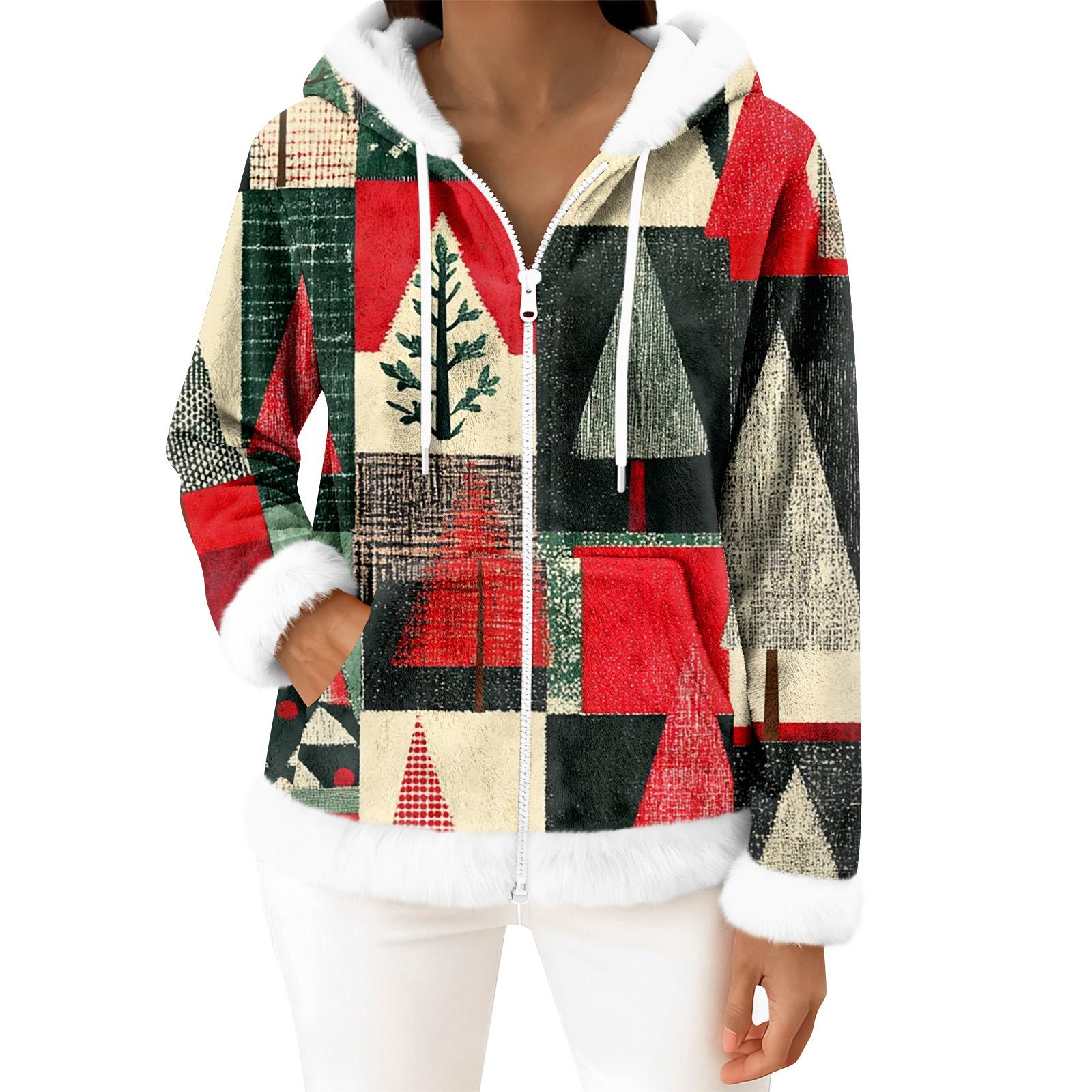 

Женский повседневный модный кардиган с капюшоном на молнии из флиса с длинными рукавами XL красный