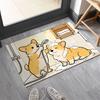 Custom Luxury Designer Non-slip Soft Absorbent Bath Mat Soft Diatom Mud Stone Pink Floral Pattern Brown and Blue Bath Rugs Hotel