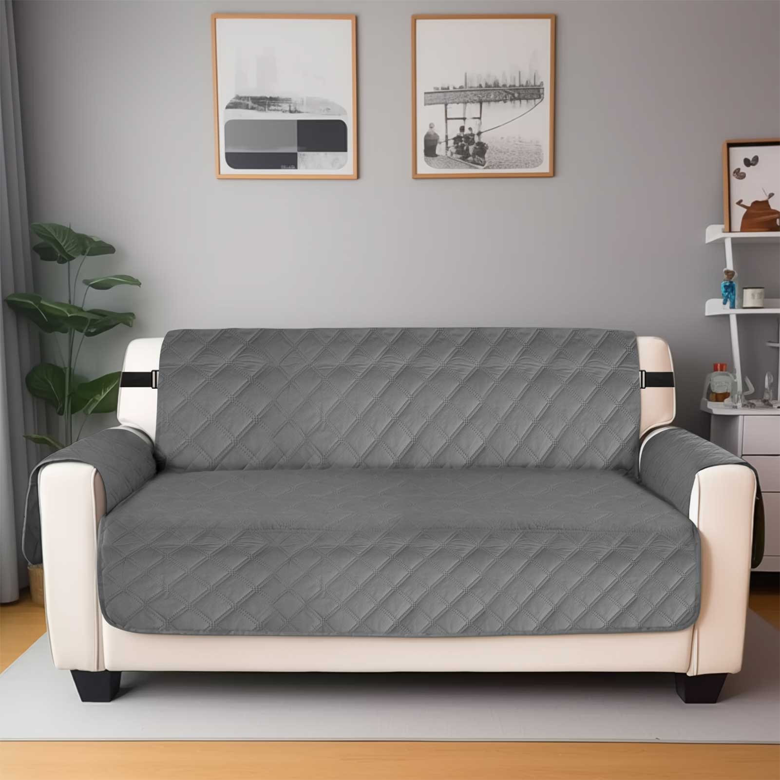 100% Wasserdichter Couchbezug Sofaüberwurf mit Rutschfesten Noppen Elastischem Band Sofabezug Rutschfest Waschbarer Möbelschutz 1 Seater
