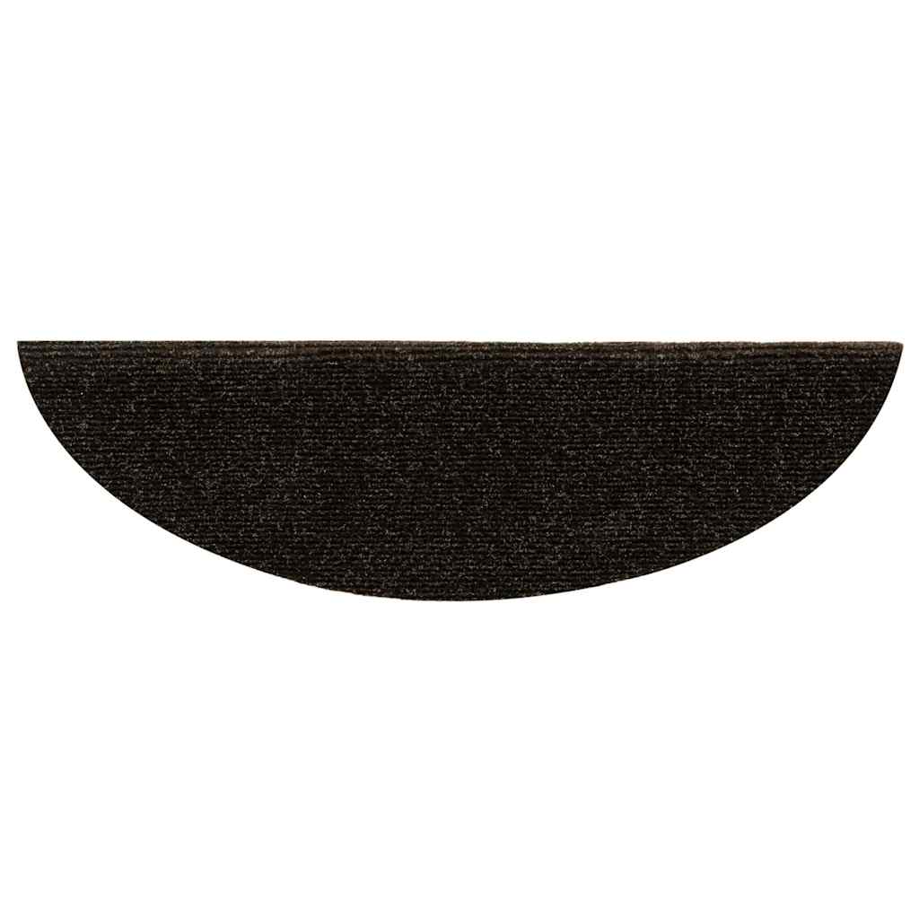 Self Adhesive Stair Treads 5 pcs. 56 x 17 x 3 cm Dark Brown Semi Round