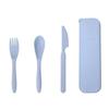 3PCS Outdoor Kitchen Supplies Wheat Straw Fork Spoon Dinnerware Sets Travel Cutlery Tableware