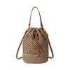 New paper rope straw bag large capacity bucket bag beach bag shoulder casual fashion woven bag women's bag