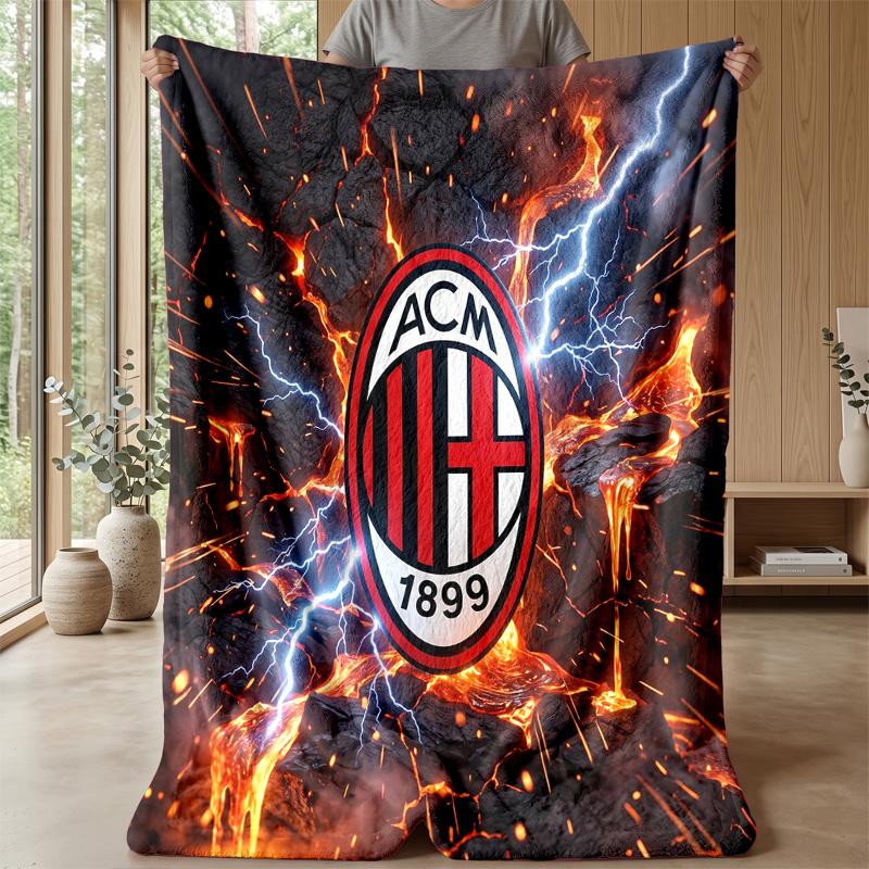 AC Milan Theme blanket Soft Flannel Blanket Plush Throw Blanket Cozy Sofa Bed Blanket for Home Decor