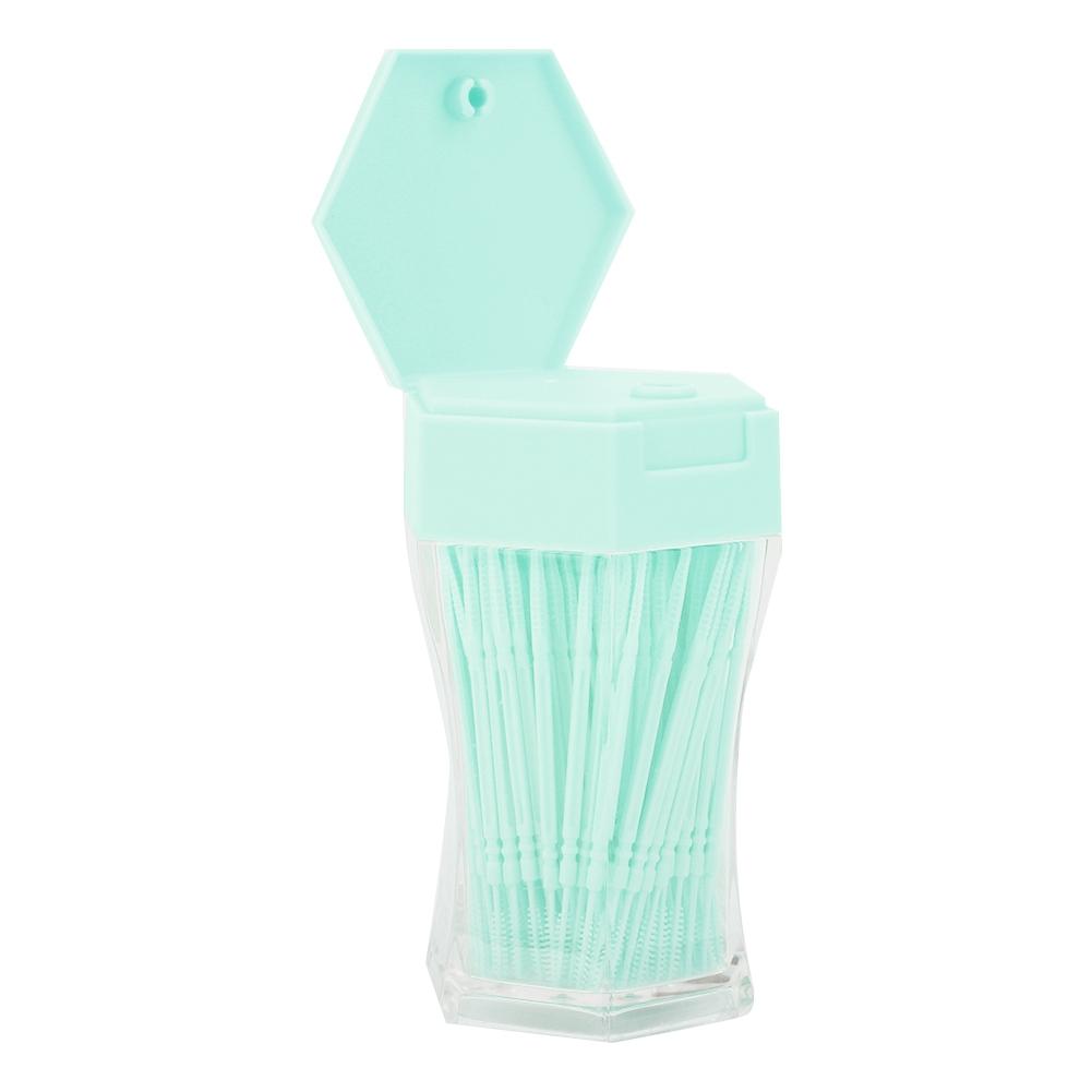 200 ks Oboustranné párátko Domácí čištění Odstranění zubního kamene Párátko (Zelená)