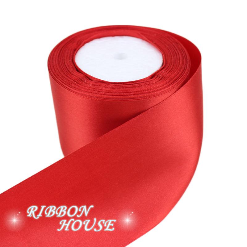 (25 Yards/Rolle) 3" (75 mm) Rotes Dekorationsband Einzelgesicht Satinband Geschenk Weihnachtsband Gurtband