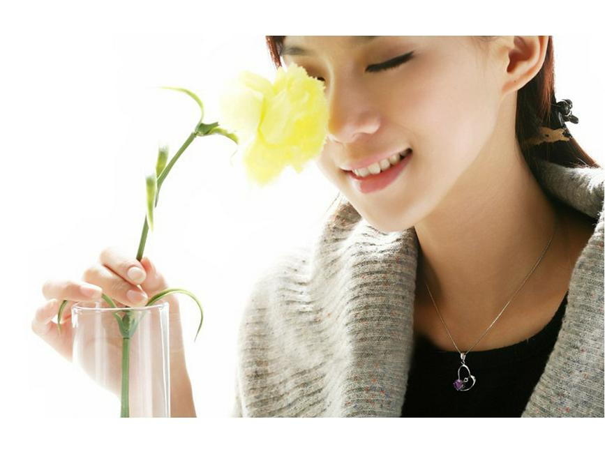 Korean Style Minimalist Silver Heart Necklace for Women