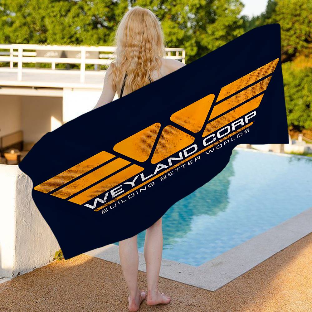 A-Weylands-yutani Microfiber Blanket Quick Drying Beach Towels Oversized Printing Super Absorbent Pool Towel Blanket