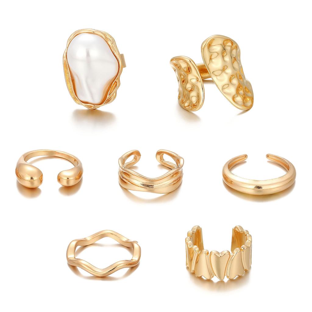 Starfish Scallop Joint Ring Baroque Retro Ring Women's Vacation