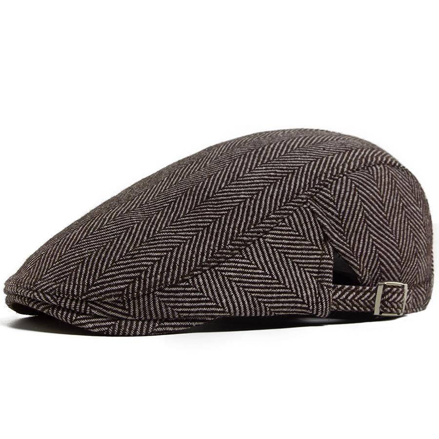 

Retro Herringbone Lvy Caps Casual Flat Beret For Men Autumn Winter Newsboy Cap Fashion British Style Gatsby Hat With Adjustable света кофе