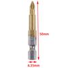 5 Dayanıklı Kaymaz Titanyum Kaplamalı Altıgen Şaftlı Ph2 Elektrikli Tornavida Ucu 50Mm
