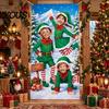 Weihnachts-Foto-Hintergrundbanner mit Gesichtsausschnitt-Dekorationen, Weihnachtsmann-Schneemann Festliche Stand-Requisiten Hintergrund, Requisiten, Party-Dekorationen Claus Dekor