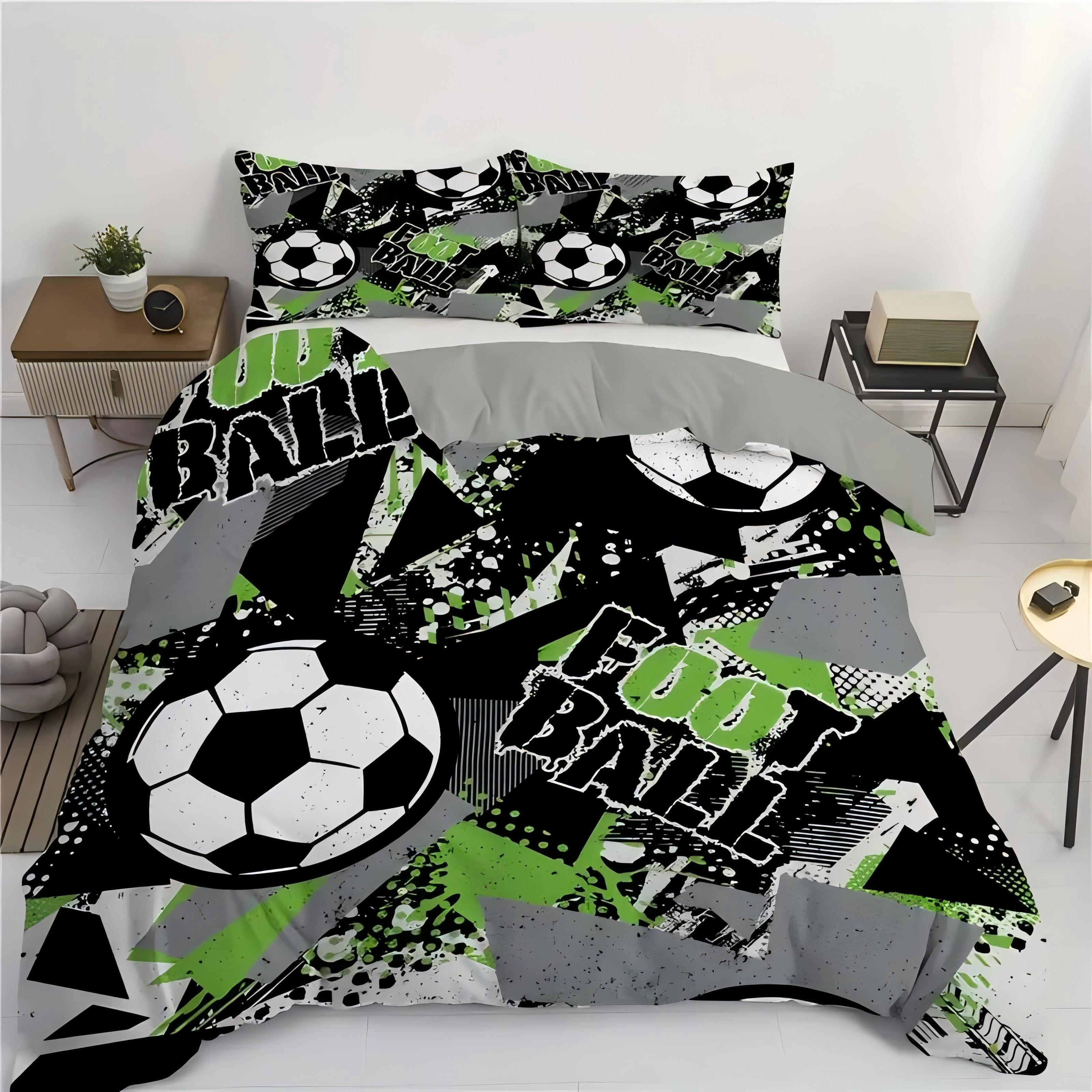 

Fashion Sports Football 3d Print Bedding Set For Boys Men Bedroom Decorative Bedspread Home Soft Comfortable Duvet Cover sets 135x200cm 2pcs