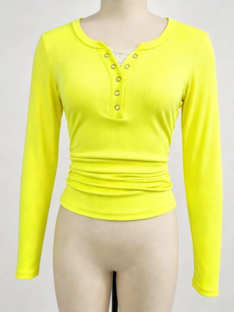 2026 Autumn Women's Slim Long-Sleeved T-Shirt - Early Autumn Regular Shoulder Top