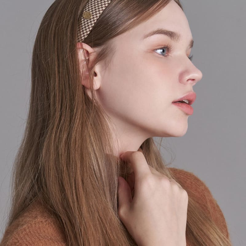 

БЕЛЫЕ ПЕСКИ Повязка на голову в клетку «гусиная лапка» Ageda (4 цвета) GRAY_Free