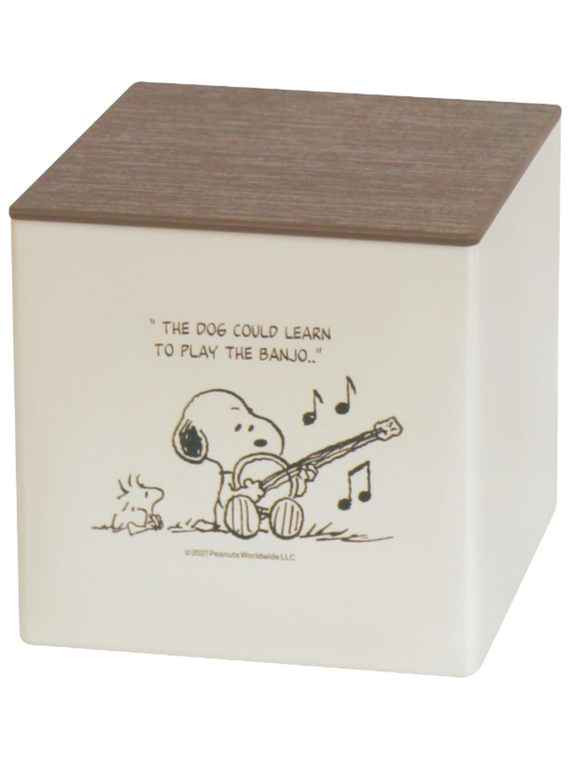 

Nishiki Kasei Snoopy Tissue 12 x x 12 Made in Compact with Lid Case, Beige, Approx. 12.2 cm, Japan,