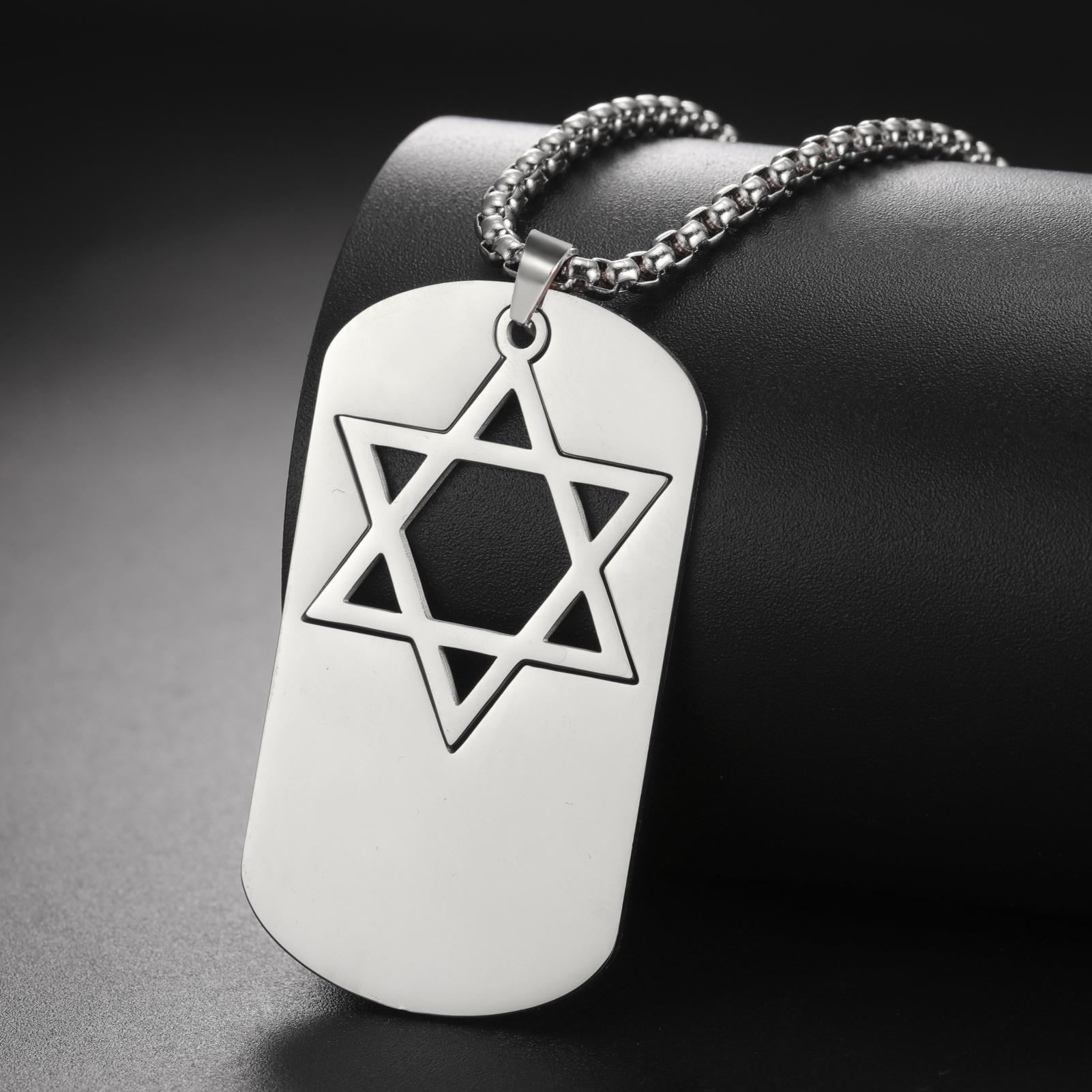 

LIKGREAT Hot Hollow Star of David Necklace for Women Men Stainless Steel Hexagram Six-pointed Pendant Israel Je Jewelry Gift
