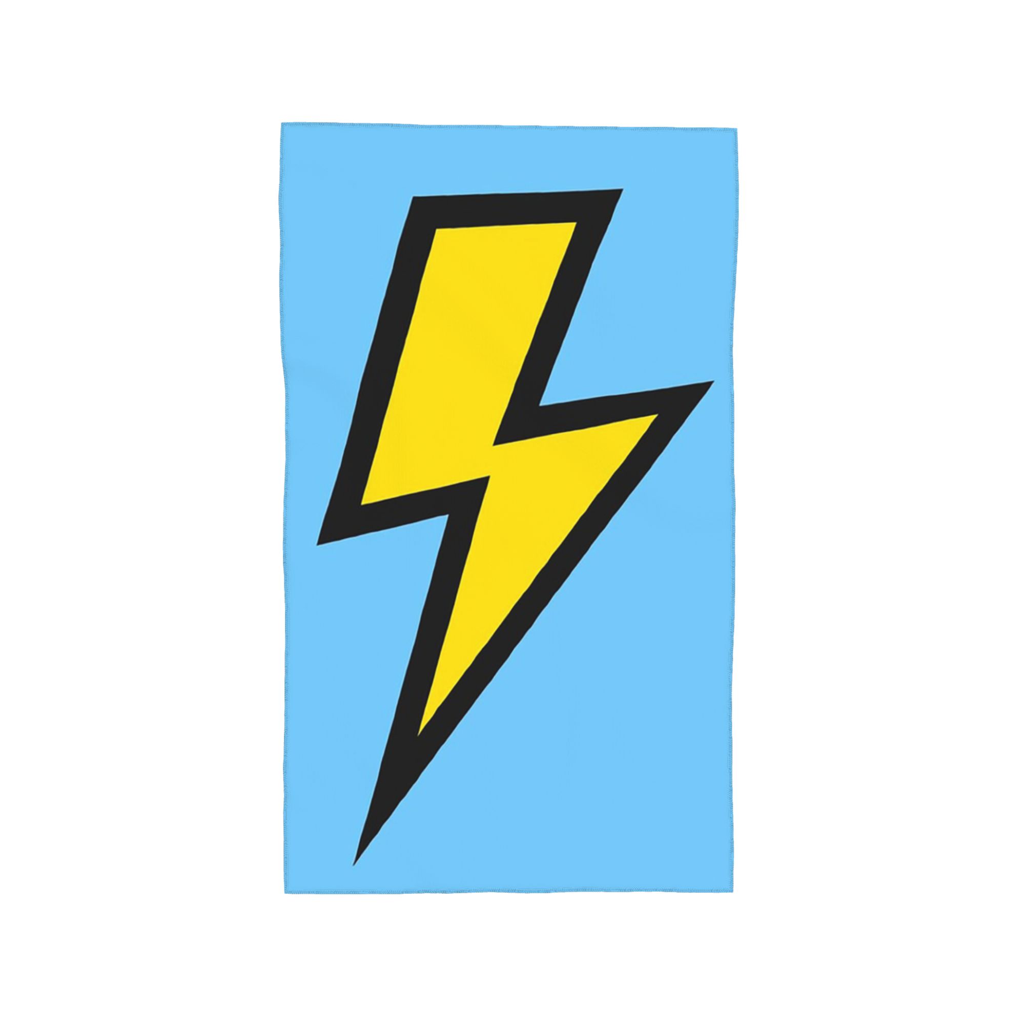 Yellow Lightning Bolts with Bright Blue Soft Face Towel Quick Dry Pool Bath Cotton Towels Absorbent Quick W40*H60(CM)