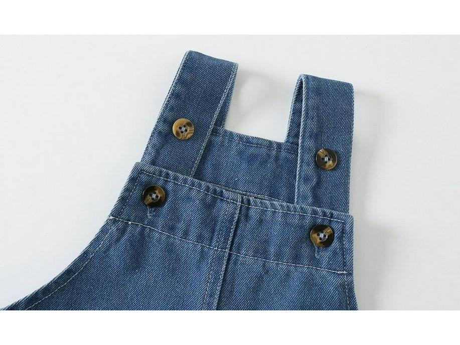 Cartoon Baby Denim Sleeveless Overalls - Cute Spring/Autumn Crawling Romper