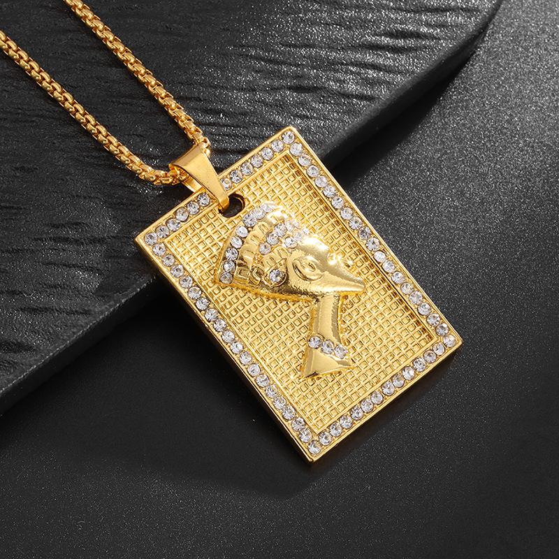 Hip Hop Zircon Dollar Sign Pendant Necklace Men Women Punk Fashion Rock Rap Jewelry Gift