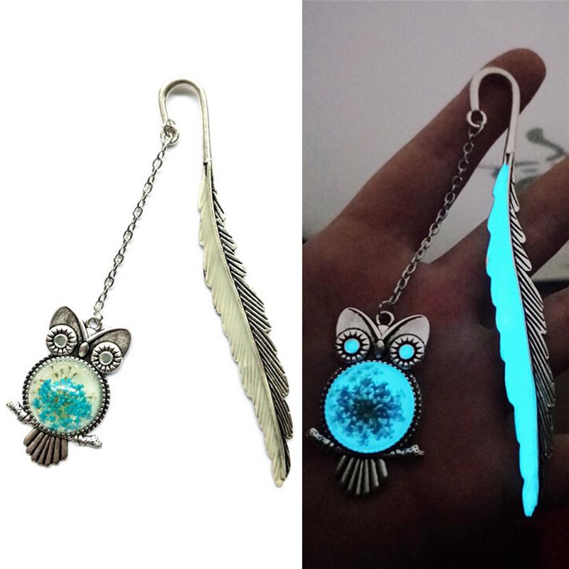 1Xluminous Night Owl Semn de carte Etichetă Read Maker Feather Book Papetarie