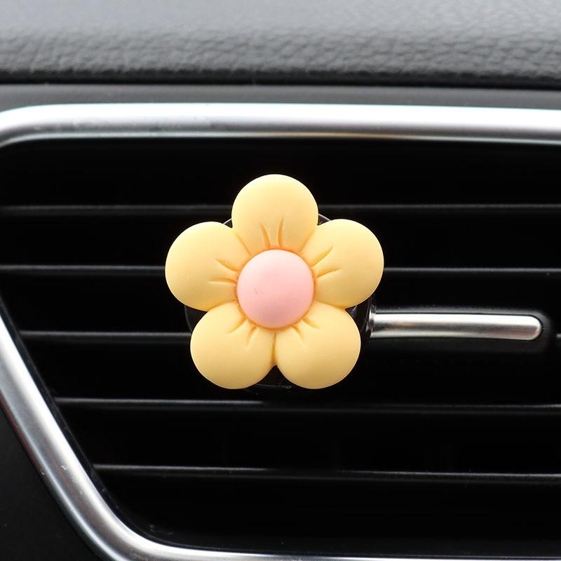 Cute Cartoon Flower Car Air Vent Decoration Aromatherapy Perfume With Long-lasting Light Fragrance